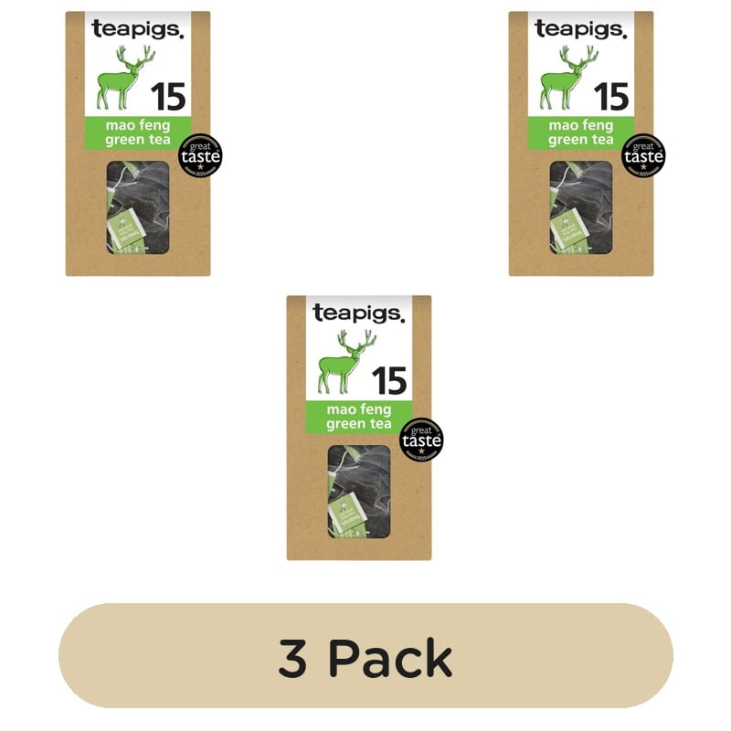 Teapigs Mao Feng Green Tea Bags 15's, British Import (Pack of 3)