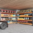 thumbnail image 3 of AUHUP 4-Tier Garage Storage Shelves 5000LBS Heavy Duty Metal Shelving 71" W Shelving Unit for Warehouse,Basement Industrial,Commercial Utility Rack Shelf, Black & Orange, 3 of 10
