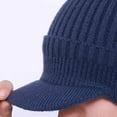 thumbnail image 7 of dianhelloya Men Winter Knitted Peaked Hat with Earmuffs Windproof Warm Earflap Hat Outdoor Cycling Baseball Hat Knitted Newsboy Hat with Visor Grey, 7 of 7
