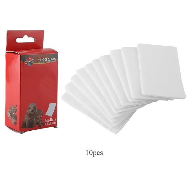 Toallas sanitarias desechables para cachorros, tapete de papel, pantalones higiénicos para perros (tamaño M, 10 unidades)