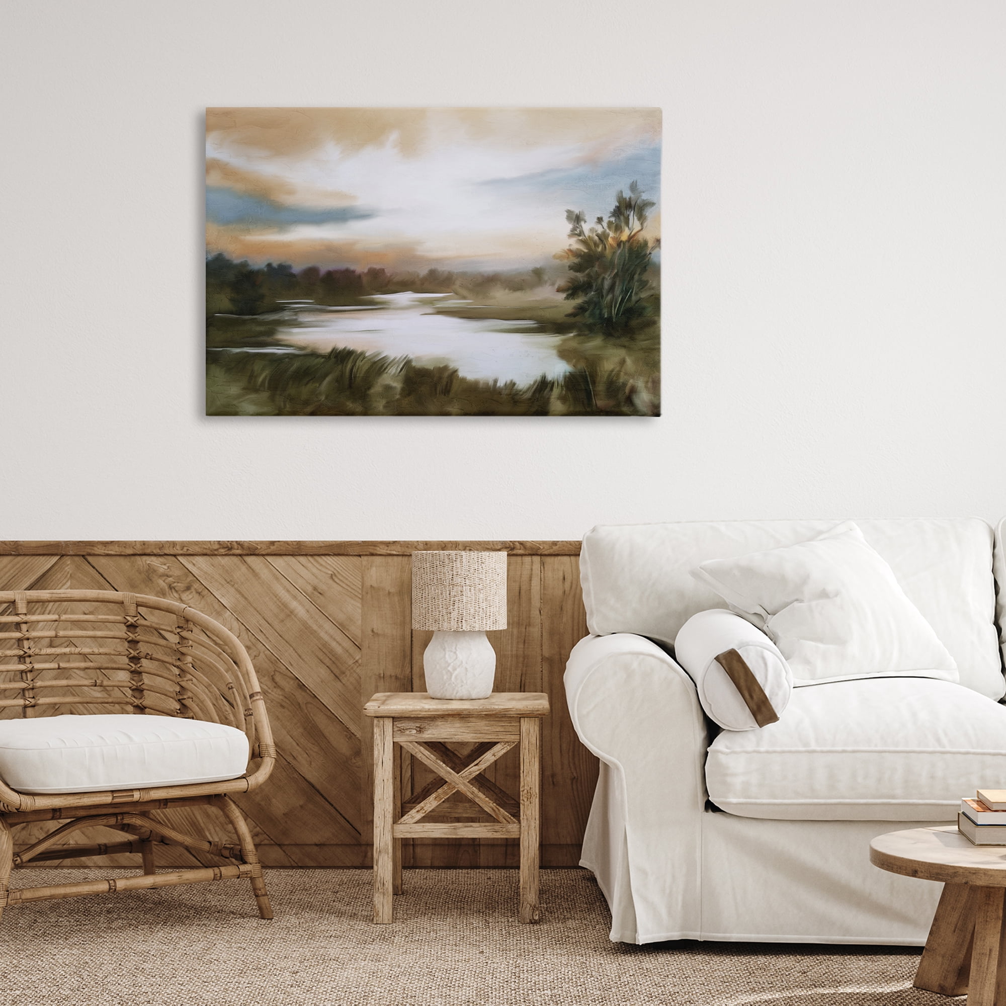 Stupell Industries Sunset Pond Countryside Canvas Wall Art, design by Kim Allen