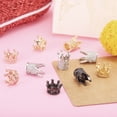 thumbnail image 4 of Crown Charm Spacer Beads, 6Pack 8x12mm Zircon Pave Rhinestone Beads for Bracelet Jewelry Making (Golden), 4 of 6