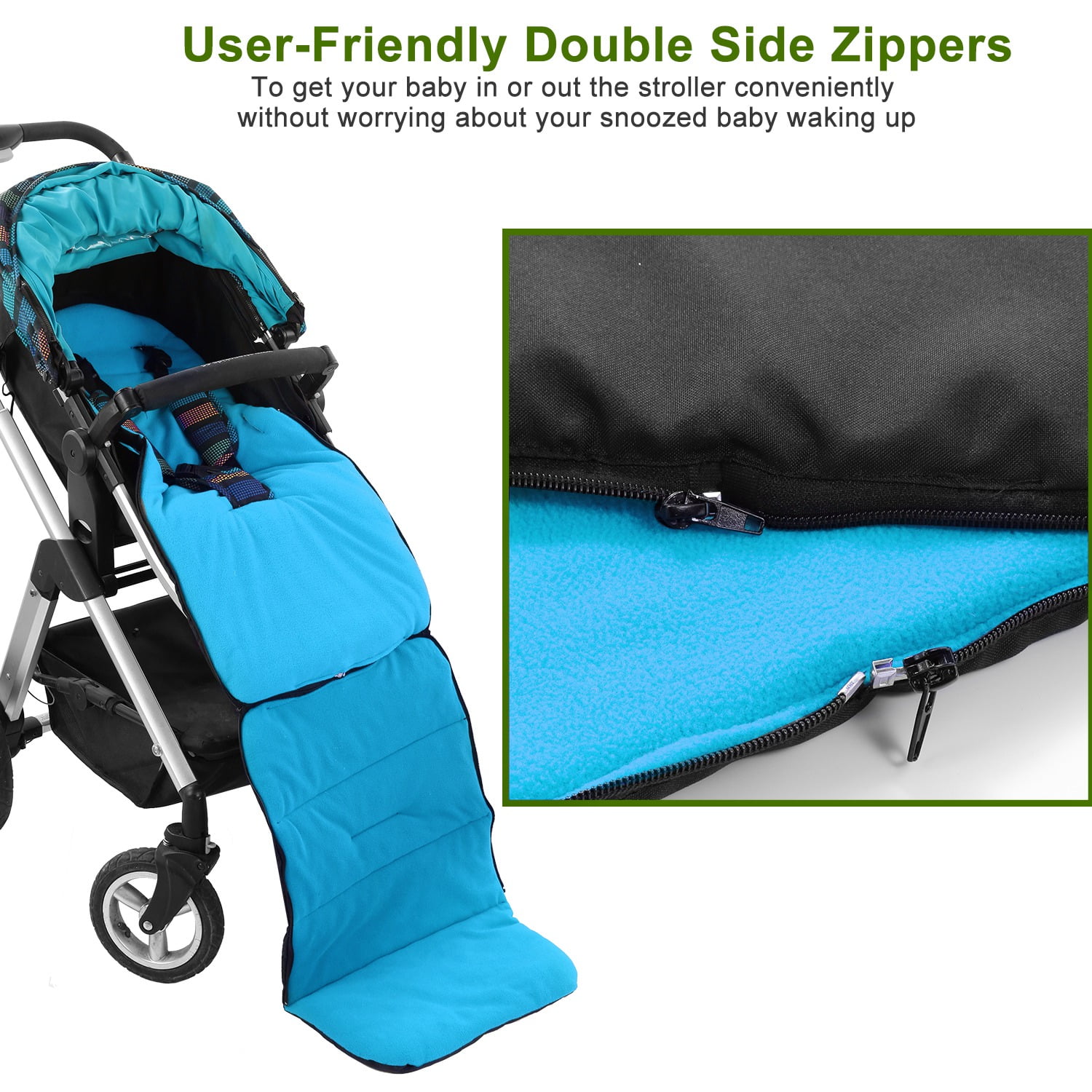 Stroller Sleeping Bag iMounTEK 3 in 1 Newborn Winter Footmuff Fits Most Strollers and Joggers Swaddle Wrap Toddle Winter Warm Footmuff Blanket for Pushchairs Buggy Pram Blue Walmart