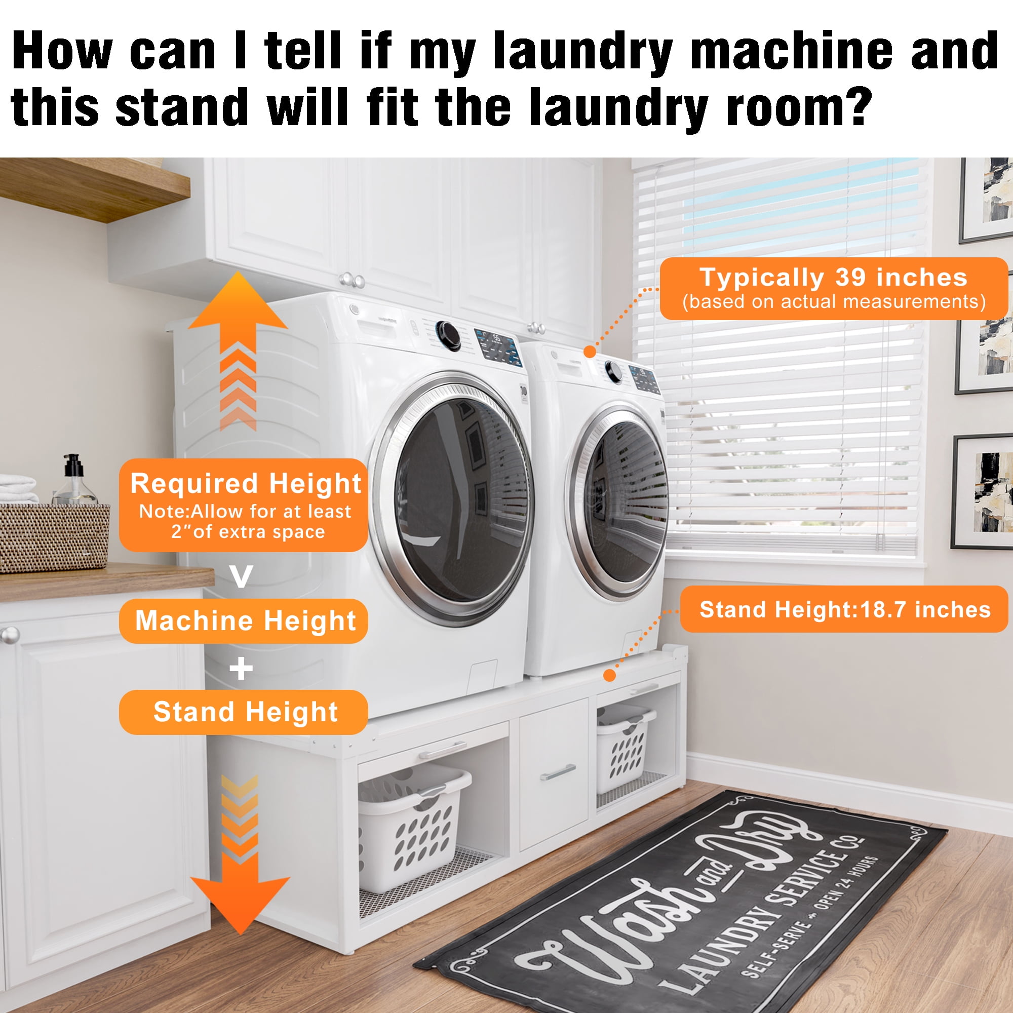 GDLF Washer and Dryer Pedestals, Universal Washer and Dryer Stand with Pull-Out Shelf