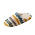 thumbnail image 7 of CHUMUD Women's Plush Striped Slippers - Soft Fleece Lined, Quiet Sole, Cozy Indoor House Shoes for Winter, 7 of 7