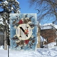 thumbnail image 2 of Monogram Letter N Winter Small Garden Flag Burlap Family Last Name Initial Yard Flag 12.5 x 18 Inch Snow Red Birds Floral Garden Flag Vertical Holiday Outdoor Farmhouse Decoration, 2 of 6