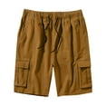 thumbnail image 4 of Joau Mens Casual Cargo Shorts Classic Stretch Drawstring Cargo Shorts Outdoor Quick Dry Lightweight Camping Hiking Workout Shorts with 6 Pockets, 4 of 6