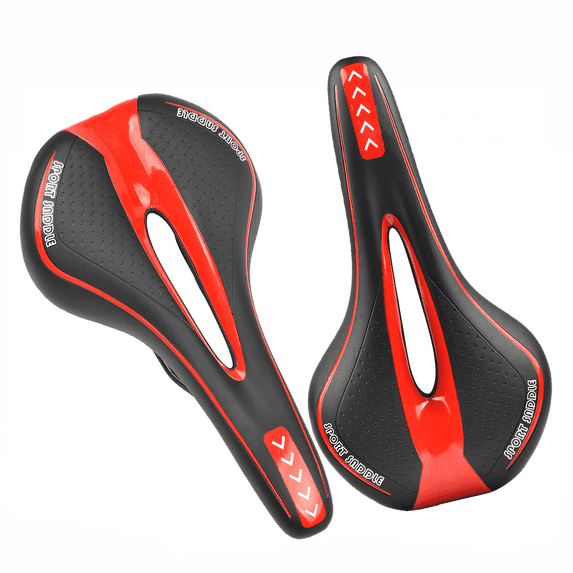 Wanyifa Bike Seat Saddle Bicycle Seat Breathable Soft Seat with Hollow Central Relief Zone Mountain Bike Seat for Men and Women,Red