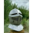 thumbnail image 2 of Armor Handmade Closed Helmet Medieval Warrior 18 Gurag Steel Knight Armor Helmet, 2 of 3