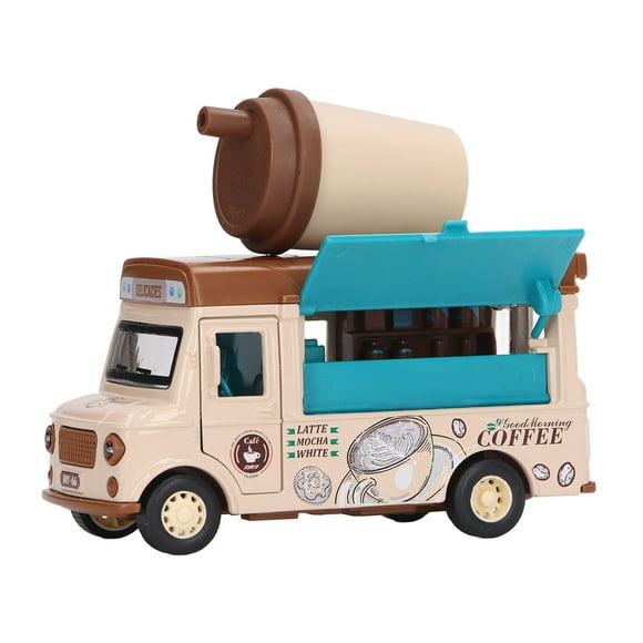 Food Truck Toy, Funny Light Music Pull Back Food Truck Induction For Children For Home Coffee Truck