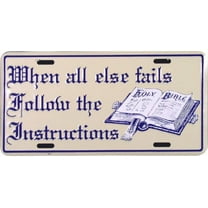 When All Else Fails Follow the Instructions license plate