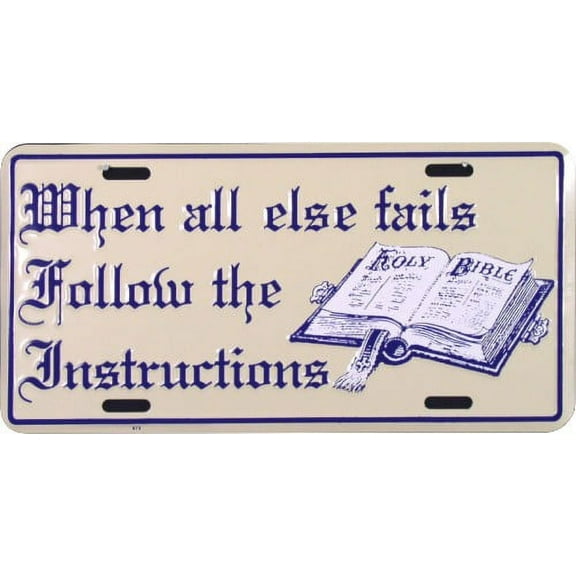 When All Else Fails Follow the Instructions license plate