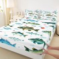thumbnail image 4 of Castle Fairy Watercolor Freshwater Fish Bed Sheets 4-Piece,Lure Bubble White Aquatic Repeat Tile Full Size Sheets,Sage Blue,1 Fitted Sheet,1 Flat Sheet and 2 Pillowcases, 4 of 6