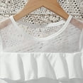 thumbnail image 5 of Bysome Cute Outfit Set Boys Girls Lace Off The Shoulder Cute Blouse Solid Color Button Irregular Skirt Suit Black 7-8 Years, 5 of 7