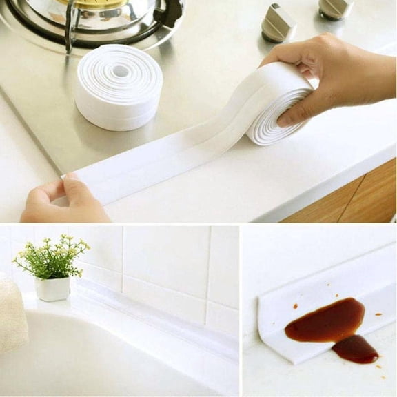 PVC Waterproof Bath Wall Sealing Strip Self Adhesive Kitchen Sink Basin Edge Trim Tape for bathtub bathroom shower toilet kitchen(22mmx3.2m)