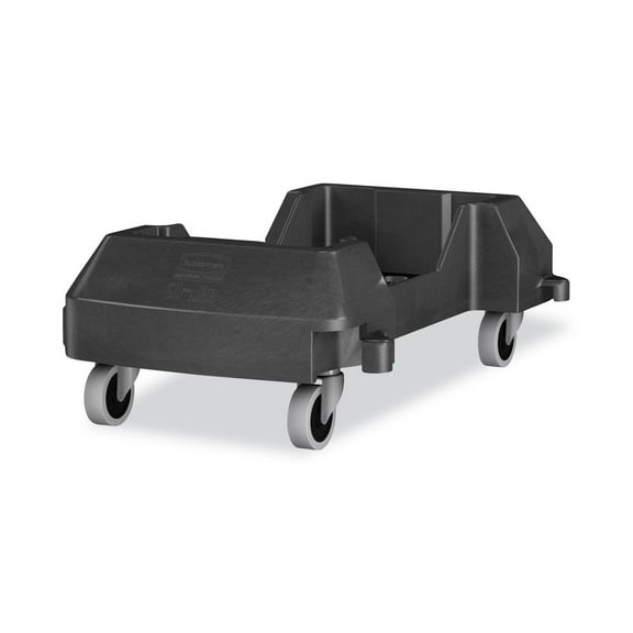 Rubbermaid Commercial 1980602 Slim Jim 23.86 in. x 14.71 in. x 8.36 in. 120 lb Capacity Resin Trainable Dolly - Black