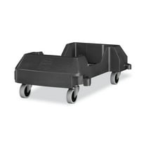 Rubbermaid Commercial 1980602 Slim Jim 23.86 in. x 14.71 in. x 8.36 in. 120 lb Capacity Resin Trainable Dolly - Black
