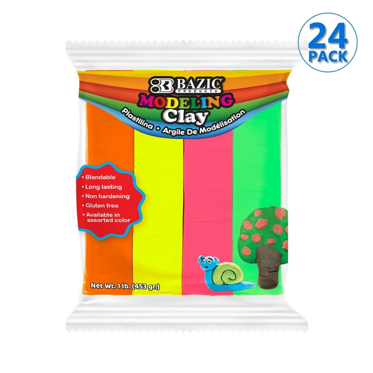 BAZIC Modeling Clay 4 Primary Color 1LB, Non Toxic, Bulk for