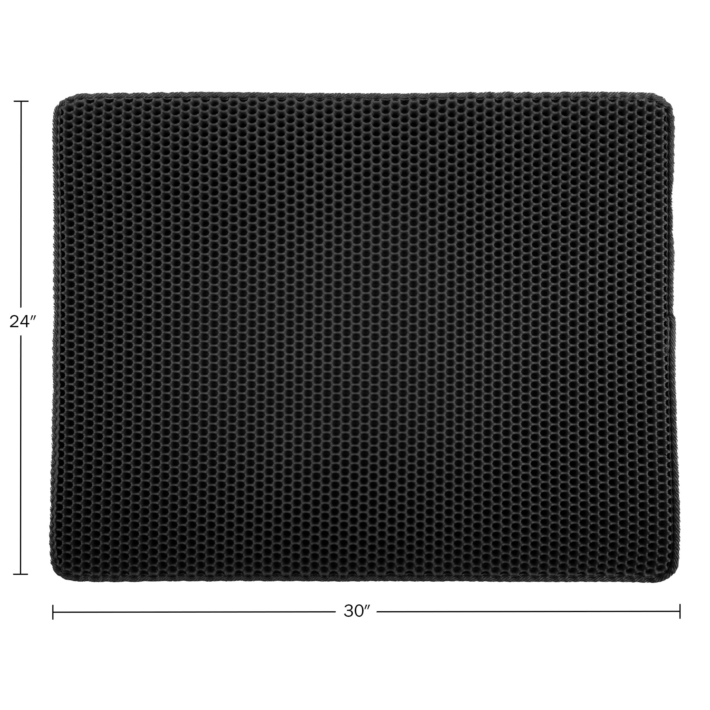 PETMAKER 30x24-Inch Double-Layer Waterproof Cat Litter Mat (Black)