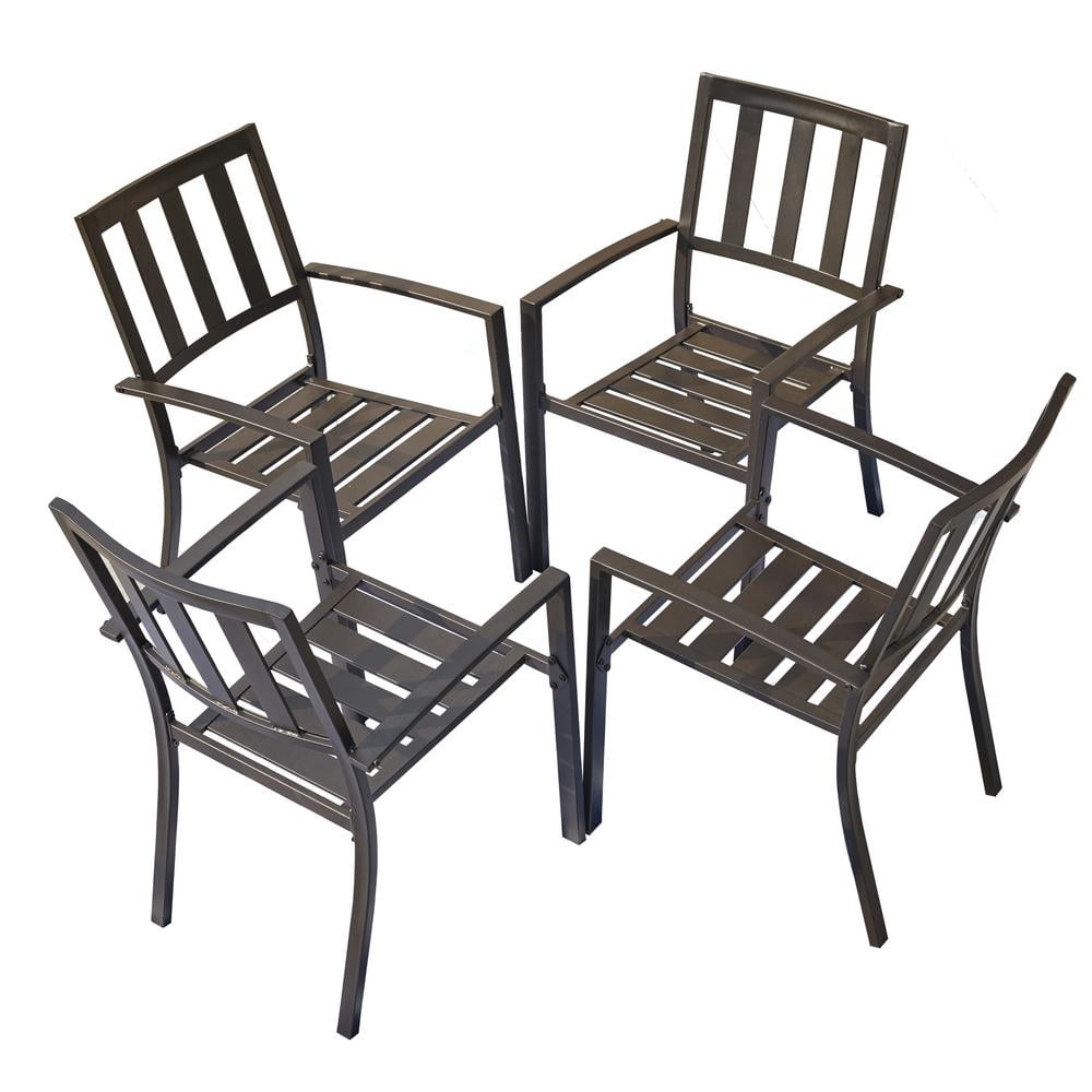 Patio Festival Metal Outdoor Dining, Black Iron Outdoor Dining Chairs
