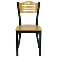 thumbnail image 3 of HERCULES Series Black Slat Back Metal Restaurant Chair - Natural Wood Back & Seat, 3 of 9