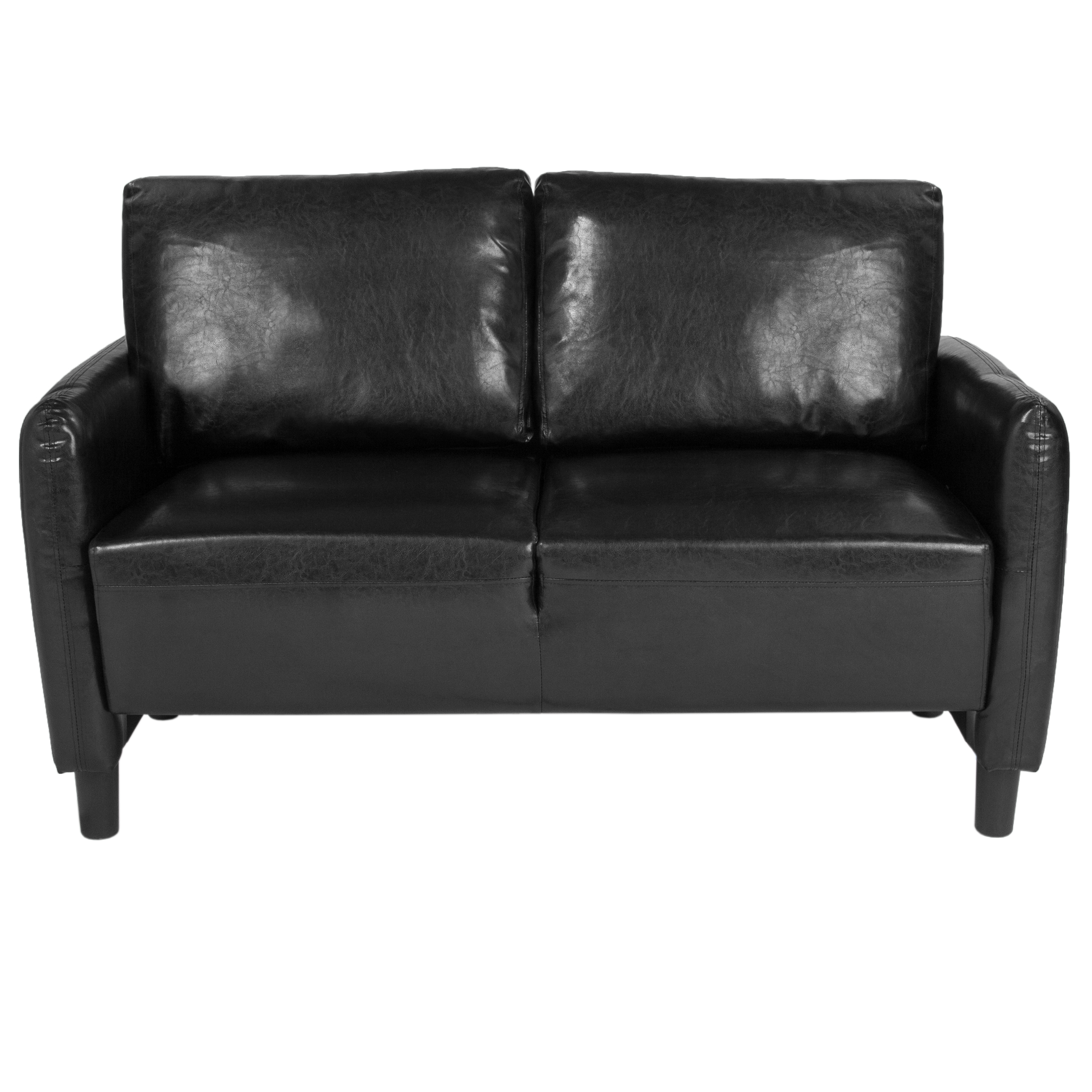 Flash Furniture Candler Park Upholstered Loveseat in Black LeatherSoft - image 5 of 5