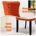 thumbnail image 6 of JESTOP Velvet Dining Chairs Set of 8, Tall Back Side Chair, Modern Upholstered High-end Tufted Side Chair with Button Back Ring, Solid Wood Legs (Orange), 6 of 7