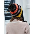 thumbnail image 7 of YooGuoGuo Women Fleece Lined Beanie Cap Contrast Color Warm Knitted Ski Hat w/Earflap Pom, 7 of 7