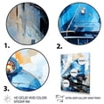 thumbnail image 3 of Designart "Blue Train Geometric Momentum III" Modern Floater Framed Canvas Art Print, 3 of 7