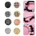 thumbnail image 3 of BUYISI 10Pc/Set Brass Bead Micro Paved Cubic Zircon Metal Beads Bulk Rhinestone Bead Craft 8Mm For Jewelry Making Diy Crafts Handmade White Diamond Gold, 3 of 5
