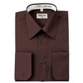 thumbnail image 2 of Berlioni Italy Men's Convertible Cuff Solid Dress Shirt Brown, 2 of 2