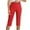 Red, variant on Dressy Capri Pants for Women Work High Waist Capris Pants with Pocket Casual Office Hiking Golf Lounge Pants Rose, 2XL