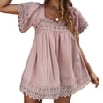 thumbnail image 3 of Blusa De Encaje Con Mangas Abullonadas, Camisa De Cuello Cuadrado Transpirable De Poliéster Suelto De Ganchillo Para Vacaciones ANGGREK Cocina, Decoración y Otros, 3 of 5