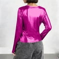 thumbnail image 5 of HongQid Metallic Shirts for Women's Sparkly Disco Party Shiny Tops Long Sleeve Round Neck Tee, 5 of 6