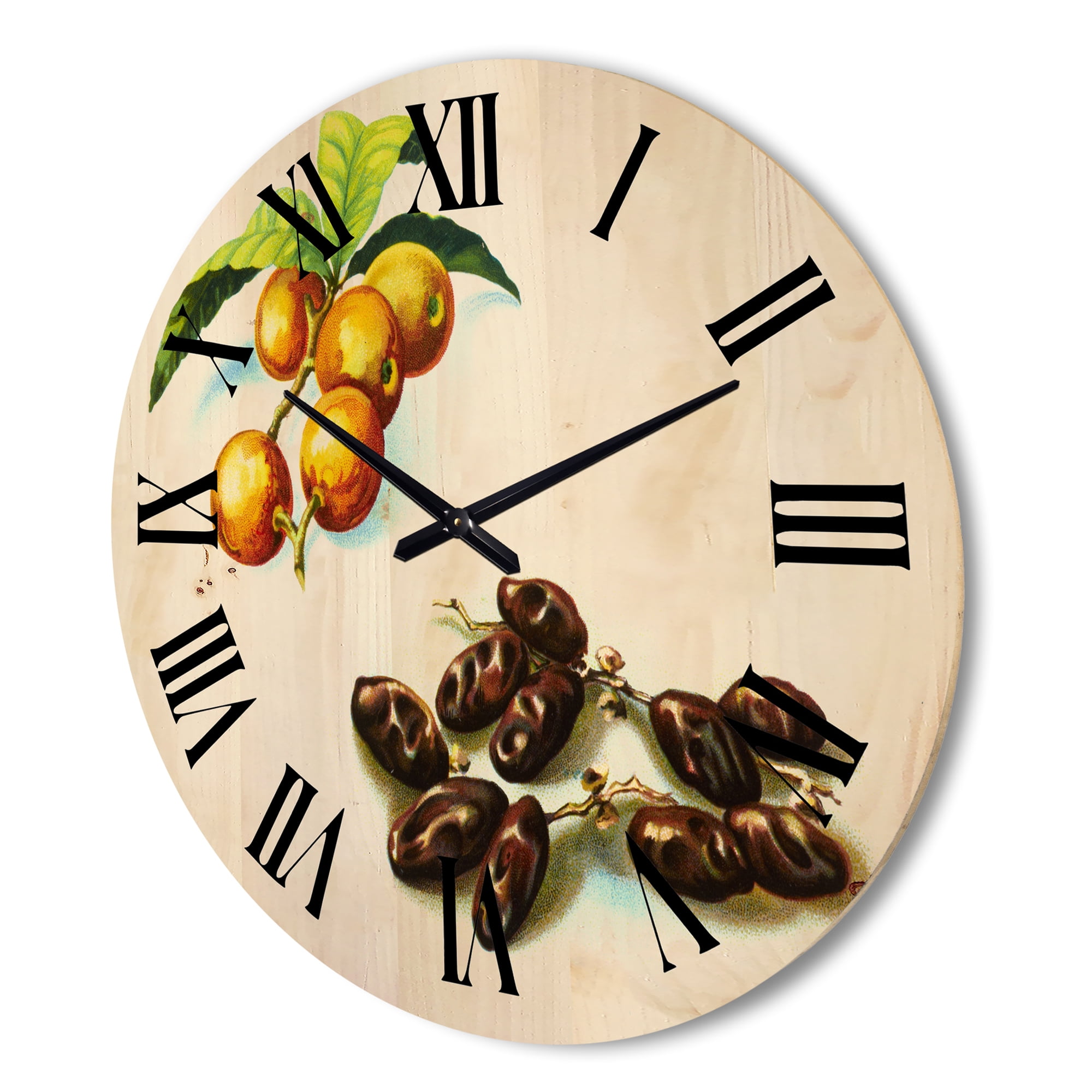 Designart 'Ancient Fruits IV' Farmhouse Wood Wall Clock