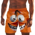 thumbnail image 4 of KHONTS Men's Swim Trunks Funny Printed Drawstring Elastic Waist Board Shorts Breathable Beach Surf Swim Bathing Suit Orange M, 4 of 4