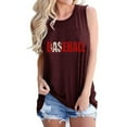 thumbnail image 2 of IROINNID Womens Casual Summer Solid Color Baseball Letter Print Pattern Sleeveless Vest Top T-shirt Spring Saving Sale, 2 of 2