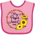thumbnail image 3 of Inktastic My Pops Loves Me with Sunflower Wreath Boys or Girls Baby Bib, 3 of 4