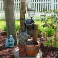 thumbnail image 5 of Sunnydaze Rustic Pouring Buckets Polyresin Outdoor Water Fountain with Light, 5 of 8