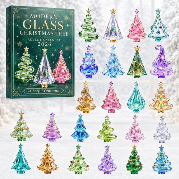 Christmas Tree Advent Calendar 2026 - 24-Day Festive Countdown, Acrylic Charms Blind Box - Gift For Family & Friends