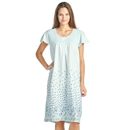 

Casual Nights Women s Flowery Short Sleeve Nightgown