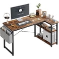 thumbnail image 3 of Shaped Computer Desk with Reversible Shelves  Inch Small Corner Desk with Storage Bag  Gaming Desk Computer Table Study Writing Table for Home Office Bedroom Small Space, 3 of 5