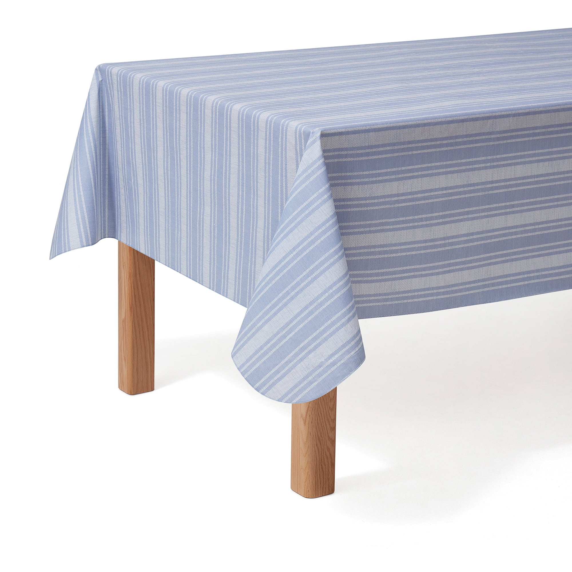 Mainstays Blue Striped PEVA Tablecloth 60" x 102" Rectangle