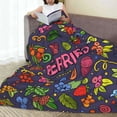 thumbnail image 6 of Honeii Berry Fruits Print Fleece Blanket - Throw Blanket for Bed, Sofa, Couch, Camping, and Travel , Microplush Ultra Soft Warm Blanket-80"x60", 6 of 7