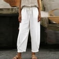 thumbnail image 6 of Cutuoiiu Womens Lightweight Solid Color Wide Leg Pants with Cuffed Hem and Pockets for Casual Outings Gift, 6 of 8