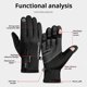 thumbnail image 4 of Guantes de invierno con pantalla táctil, resistentes al viento, para deportes en climas fríos, con agarre para conducir, ciclismo, correr, esquiar, senderismo y actividades al aire libre,, 4 of 7