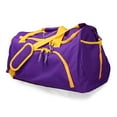 thumbnail image 2 of DALIX 24" The Dagger Basketball Duffle Bag Sports Shoe Ball Holder Duffel w Shoulder Strap and Water Bottle Holder in Purple Gold, 2 of 5