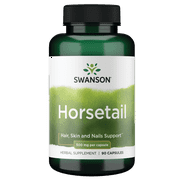 Swanson Horsetail - Herbal Supplement Supporting Healthy Hair, Skin & Nails - Natural Ingredients for Bone Health & Urinary Tract Support - (90 Capsules, 500mg Each)