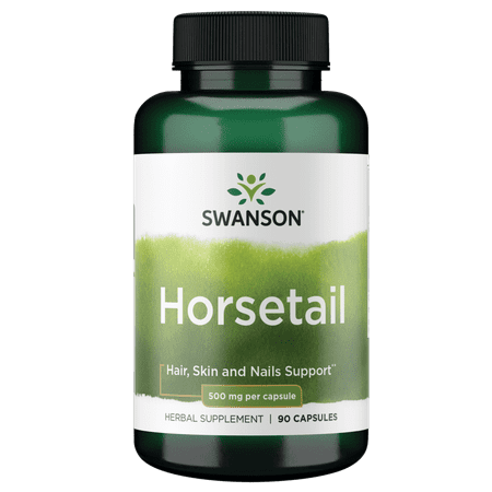 Swanson Horsetail - Herbal Supplement Supporting Healthy Hair, Skin & Nails - Natural Ingredients for Bone Health & Urinary Tract Support - (90 Capsules, 500mg Each)