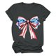 thumbnail image 1 of Tops Cortos para las Mujeres, Cuello Redondo de Manga Corta Impresa Por el Arco Del Día de la Independencia Hecha de 95% Poliéster 5% Spandex para Primavera Verano, Primavera de las Mujeres, 1 of 4
